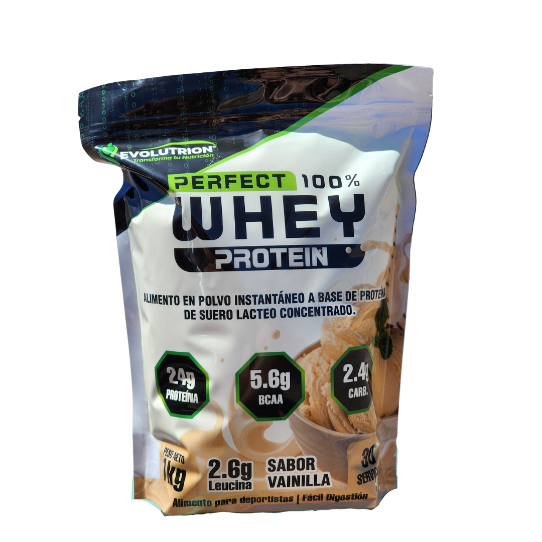 Perfect 100% Whey Protein Evolutrion 1kg sabor Vainilla