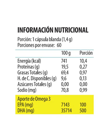Up Omega 3 Dha 600, 60 Cápsulas