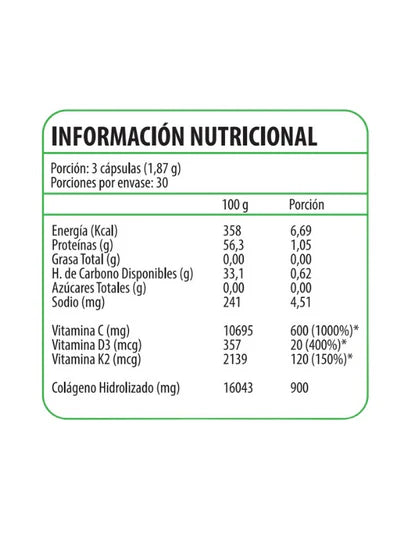 Collagen UP High Potency, Colágeno + Vitaminas C+D3+K2, 90 Caps