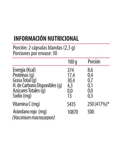 Vitamin UP Cranberry, Vitamina y Antioxidante, 60 Caps