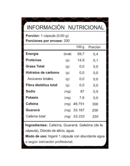 CAFEINA 320mg - 200 capsulas