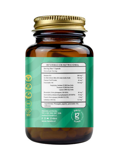 Enzimas Digestivas, 500mg, 60 caps