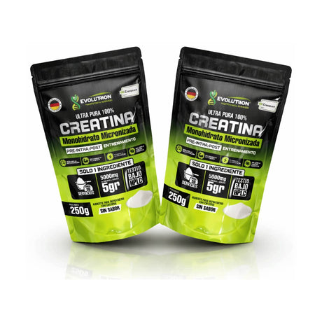 Pack 2 Creatinas Monohidrato Creapure® Evolutrion 250g c/u — Ahorra Más, Rinde Más