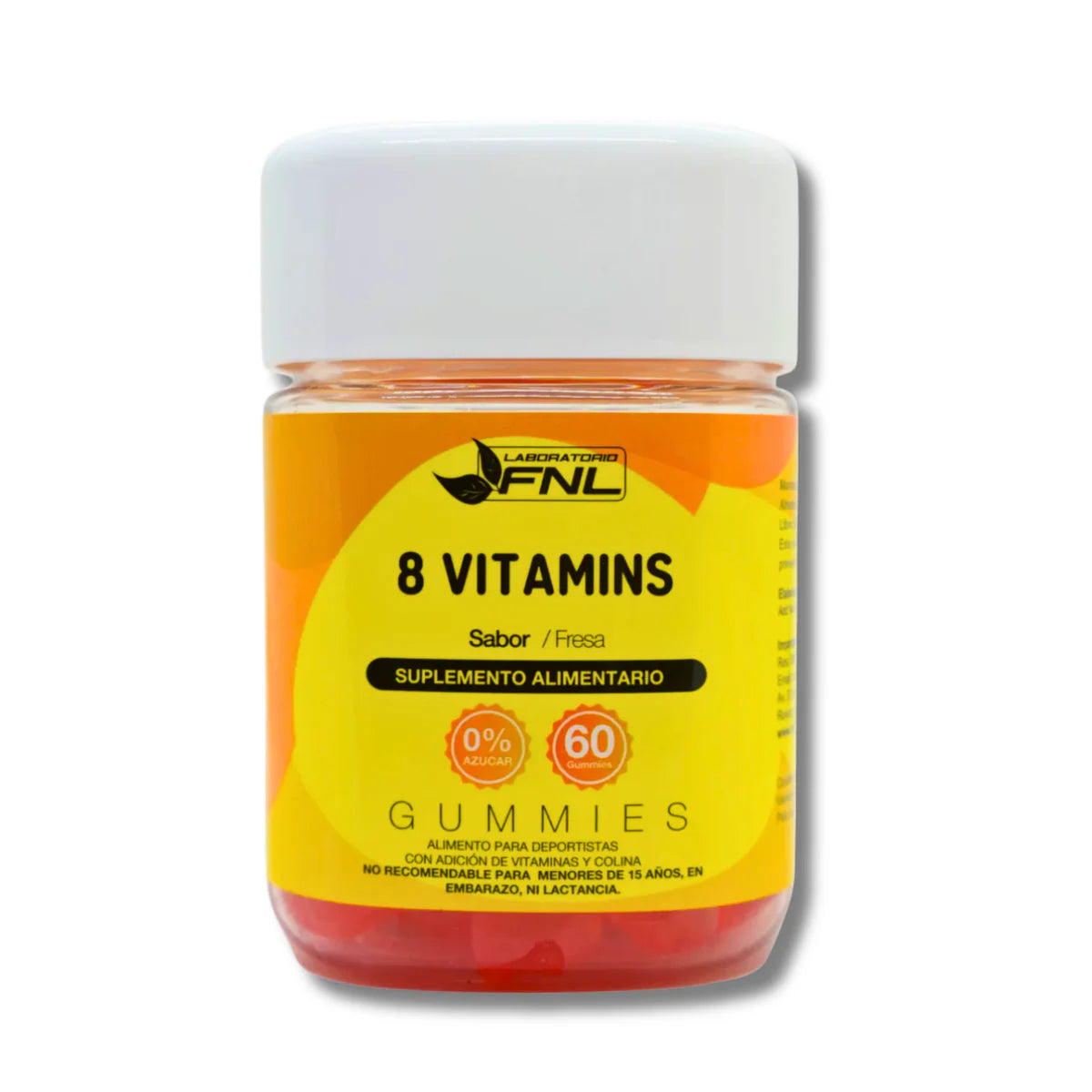 8 Vitamins – 60 Gomitas Fresa Sin Azúcar
