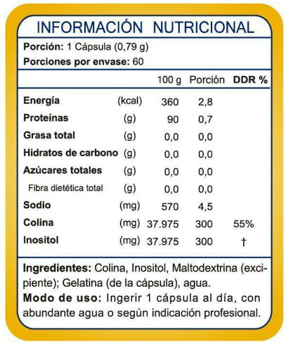 Colina & inositol 300/300mg 60 cáps