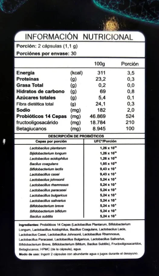 Biotics (14 Cepas Probióticas) 60 caps