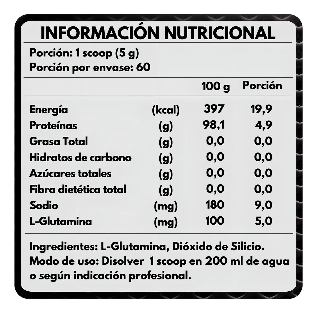 L-Glutamina – FNL (300 g / 60 porciones)