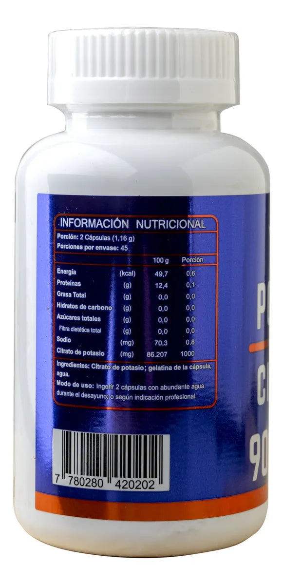 Citrato De Potasio Natural 90 Caps