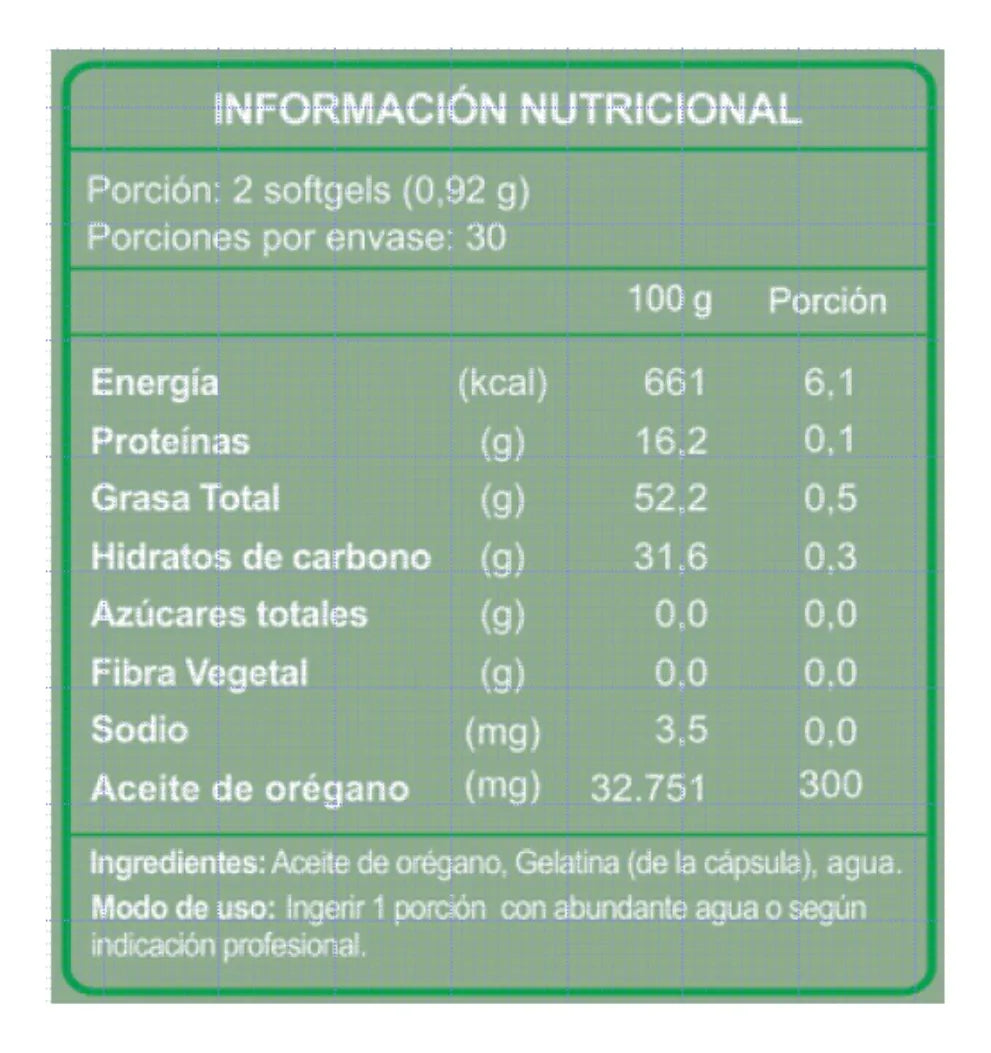 OREGANO OIL  60 cápsulas softgel