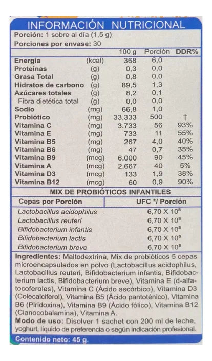 Vitaminas + Probioticos Mini 30 Sobres