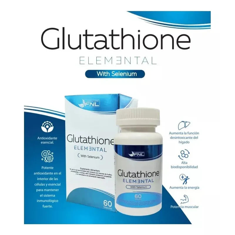 Glutathione Elemental con Selenio 60 cápsulas