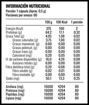 ENZIMAS DIGESTIVAS 60 capsulas