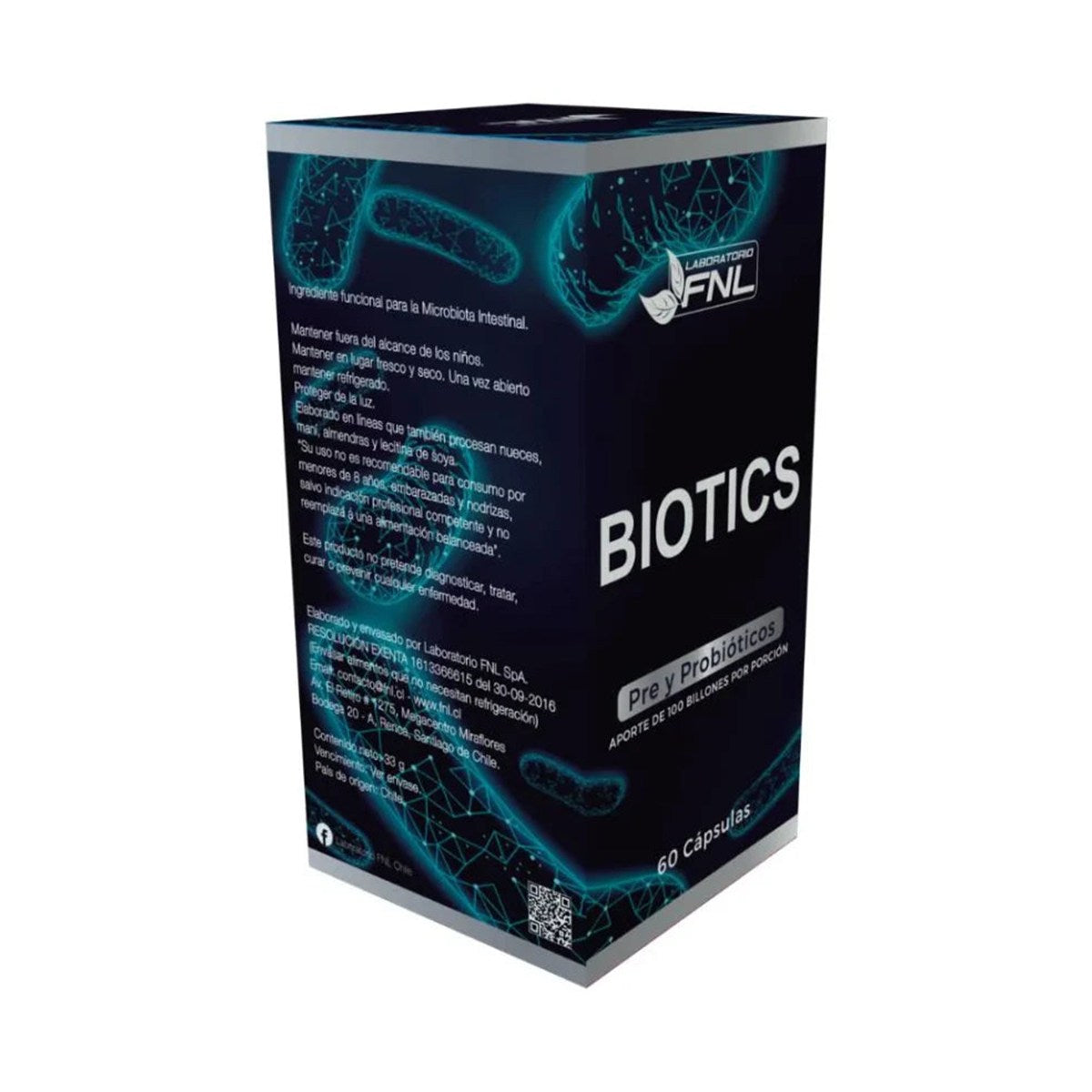 Biotics FNL 60 Cápsulas — 14 Cepas Probióticas para Flora Intestinal e Inmunidad - Evolutrion Chile