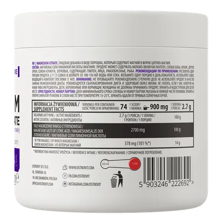 MAGNESIUM CITRATE 200 GR Sin sabor