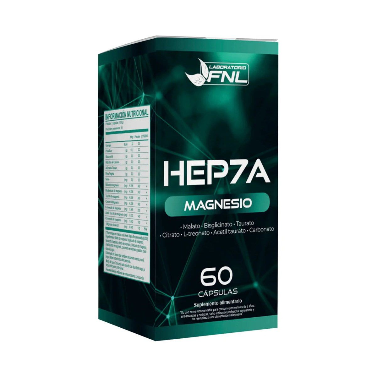Hep7a Magnesio FNL 60 Cápsulas — 7 Formas de Magnesio: La Fórmula Más Completa - Evolutrion Chile