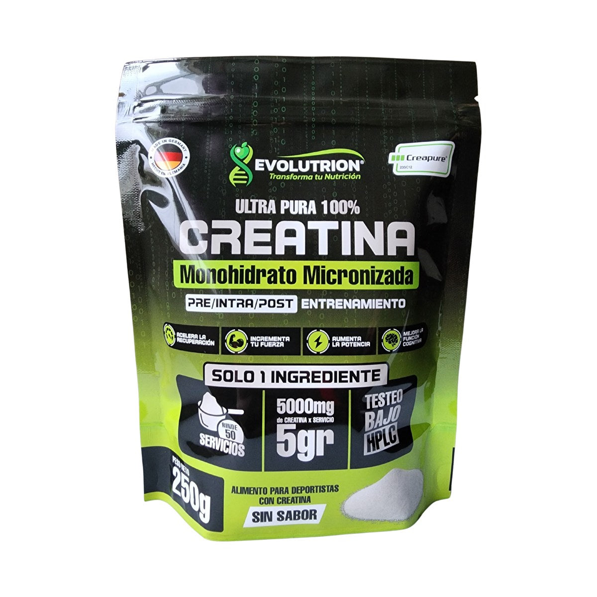 Creatina Monohidrato Creapure® Evolutrion 250g — Pureza Certificada - Evolutrion Chile
