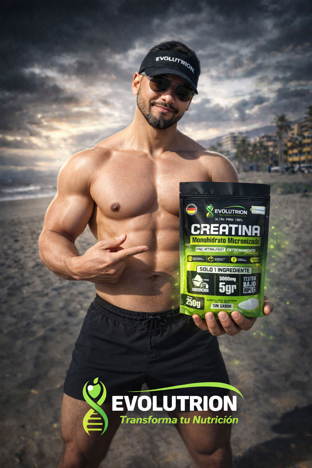 Creatina Monohidrato Creapure® Evolutrion de 250g – Pureza Superior para Atletas – Envío Gratis