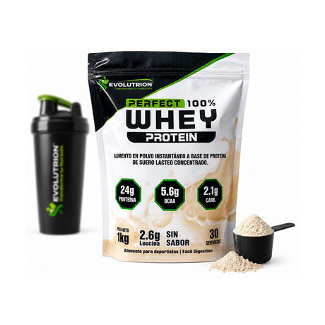 Perfect 100% Whey Protein Evolutrion 1kg — Sabor Natural Endulzada