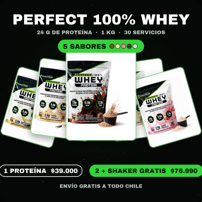 Perfect 100% Whey Protein Evolutrion 1kg — Elige tu Sabor