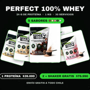 Proteína Perfect 100% Whey Evolutrion — 5 sabores: Chocolate, Vainilla, Frutilla, Galletas con Crema y Natural