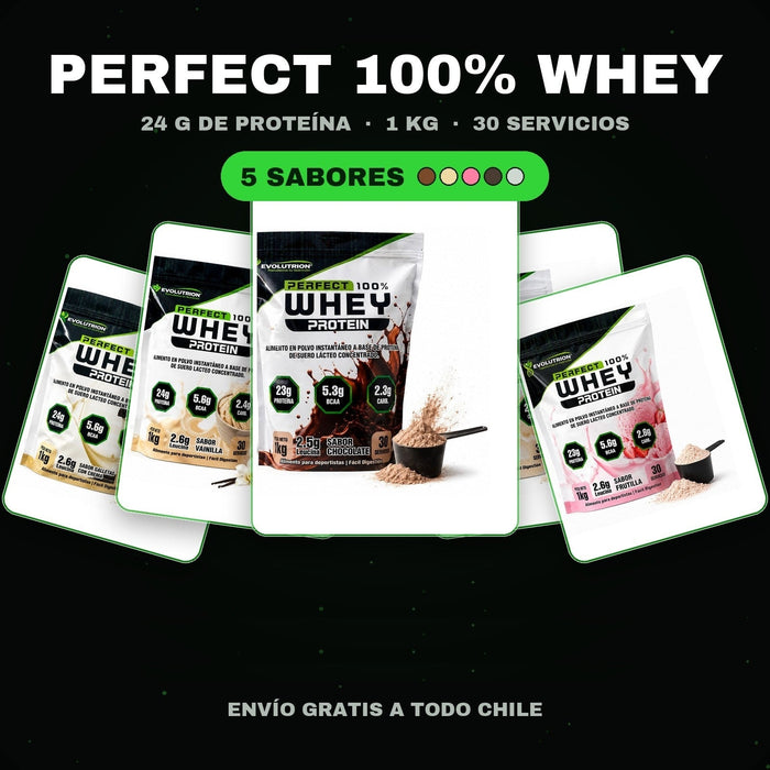 Perfect 100% Whey Protein Evolutrion 1kg — Elige tu Sabor