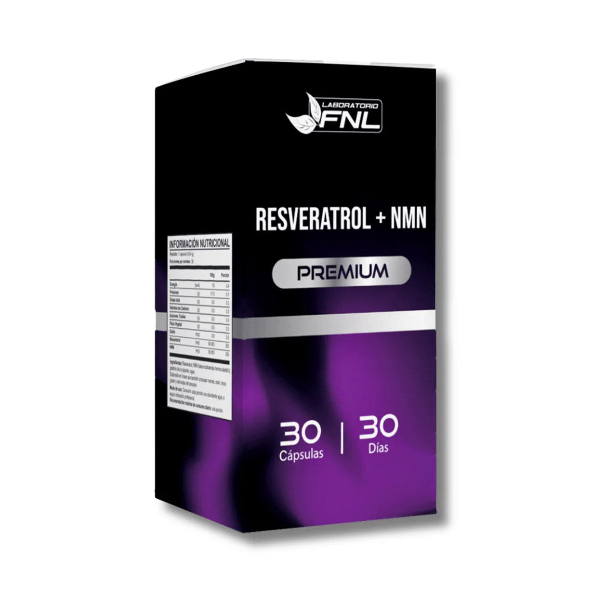 Resveratrol 250mg + NMN 250mg Premium 30 Cápsulas (1 mes) - FNL - Evolutrion Chile