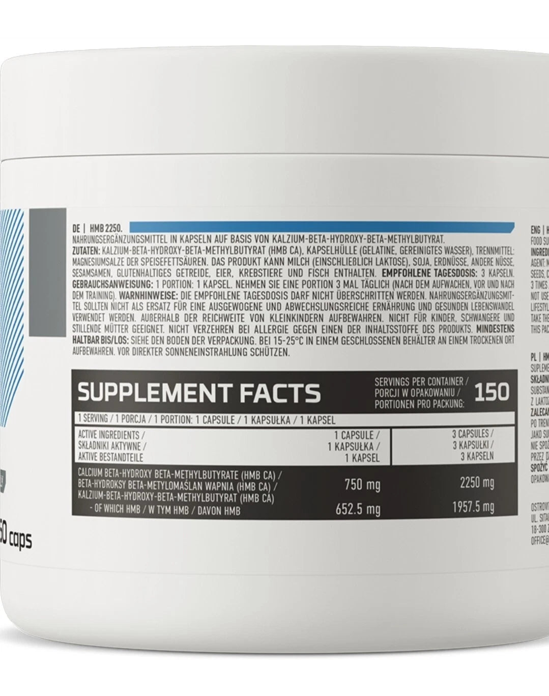 HMB 2250mg 150 cápsulas