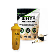 Perfect Whey Vainilla + shaker Evolutrion amarillo